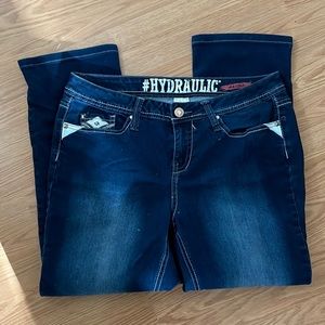 Like new hydraulic jeans size 14 W. No tears or stains. Pet and smoke free home.